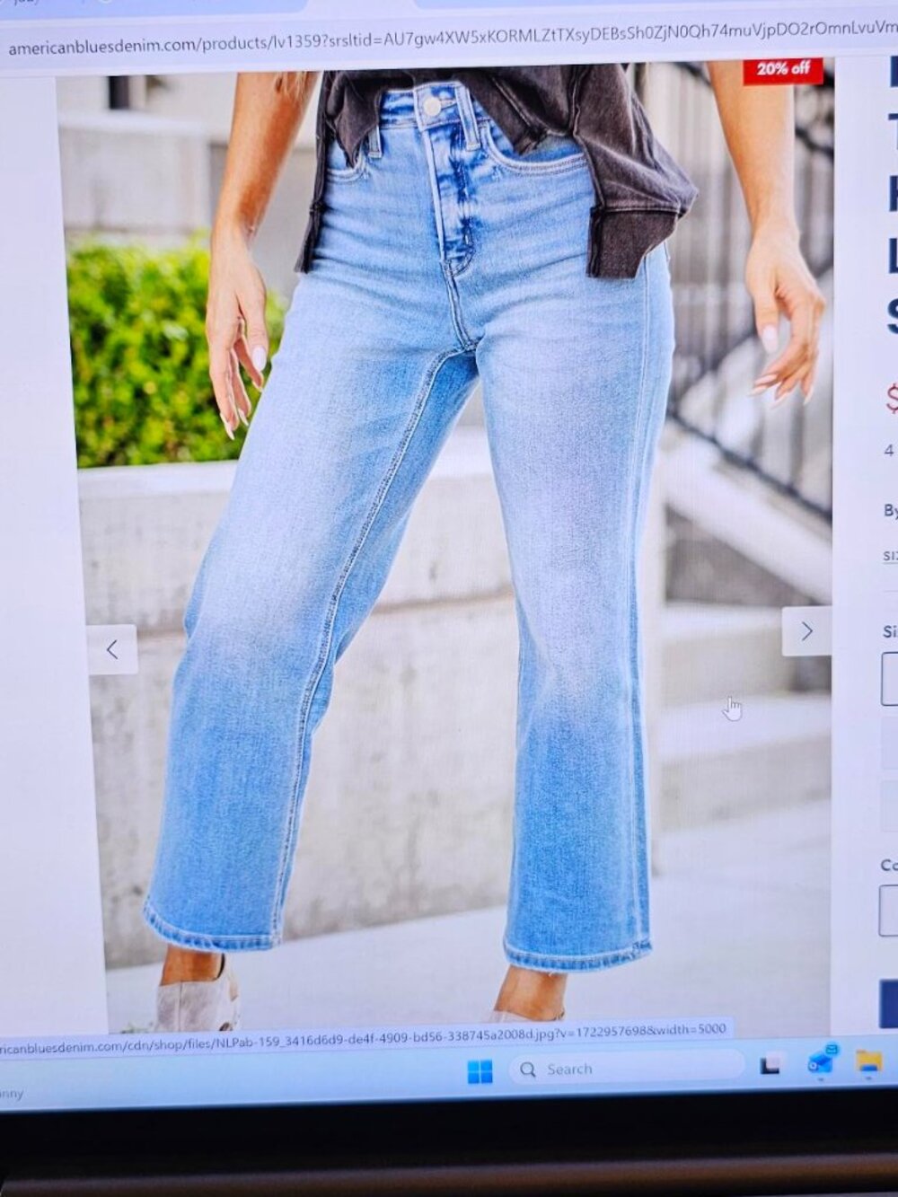 Lovervet - High Rise Comfort Stretch Denim - Wide Leg Crop - Size 31
